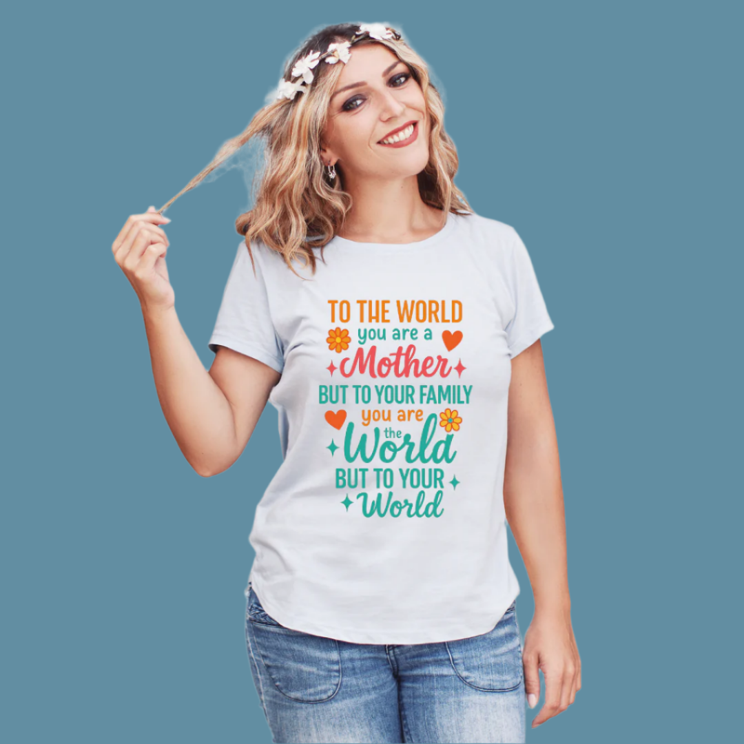 Mother's Day T-Shirt, Inspirational Family Quote Design, 100% Cotton, Women's Casual Short Sleeve Top